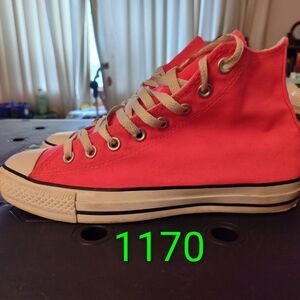 Converse Pink and White High-Top Sneakers